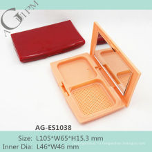 Пустой прямоугольный компактный порошок дело с зеркало AG-ES1038, AGPM косметической упаковки, Эмблема цветов